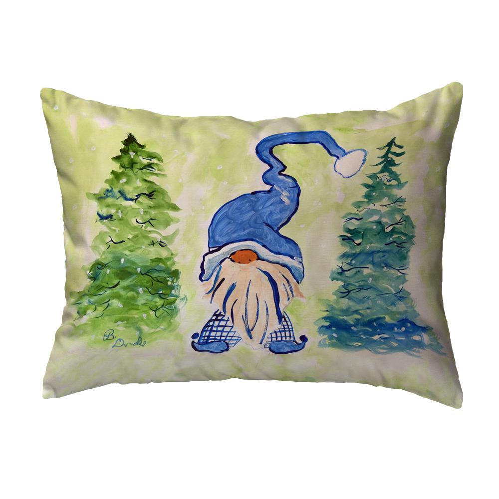 Gnome & Christmas Trees Small Noncorded Pillow 11x14. Picture 1
