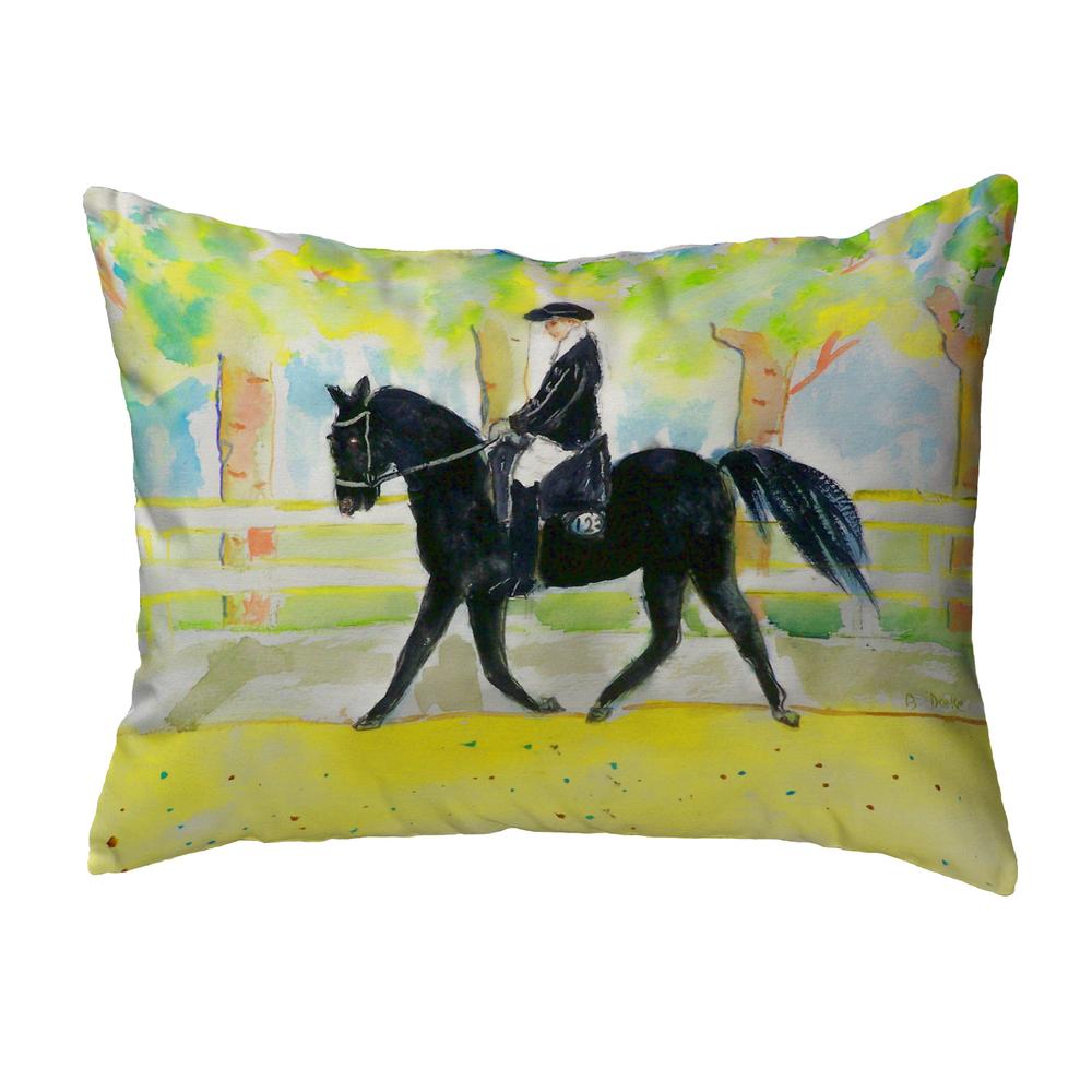 Black Horse & Rider Small No-Cord Pillow 11x14. Picture 1
