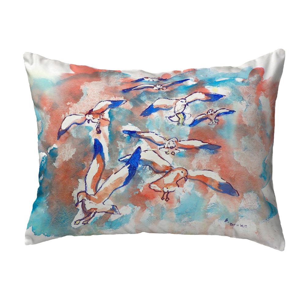 Gulls Flocking Small No-Cord Pillow 11x14. Picture 1
