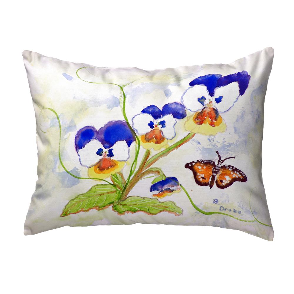 Pansies Small No-Cord Pillow 11x14. Picture 1