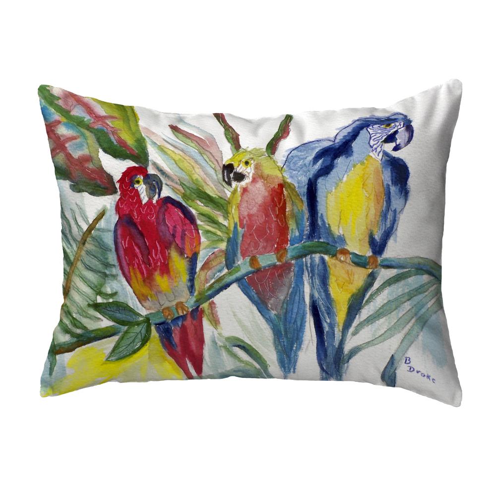 Parrot Family Small No-Cord Pillow 11x14. Picture 1
