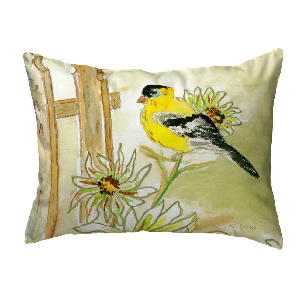 Betsy's Goldfinch Small No-Cord Pillow 11x14. Picture 1