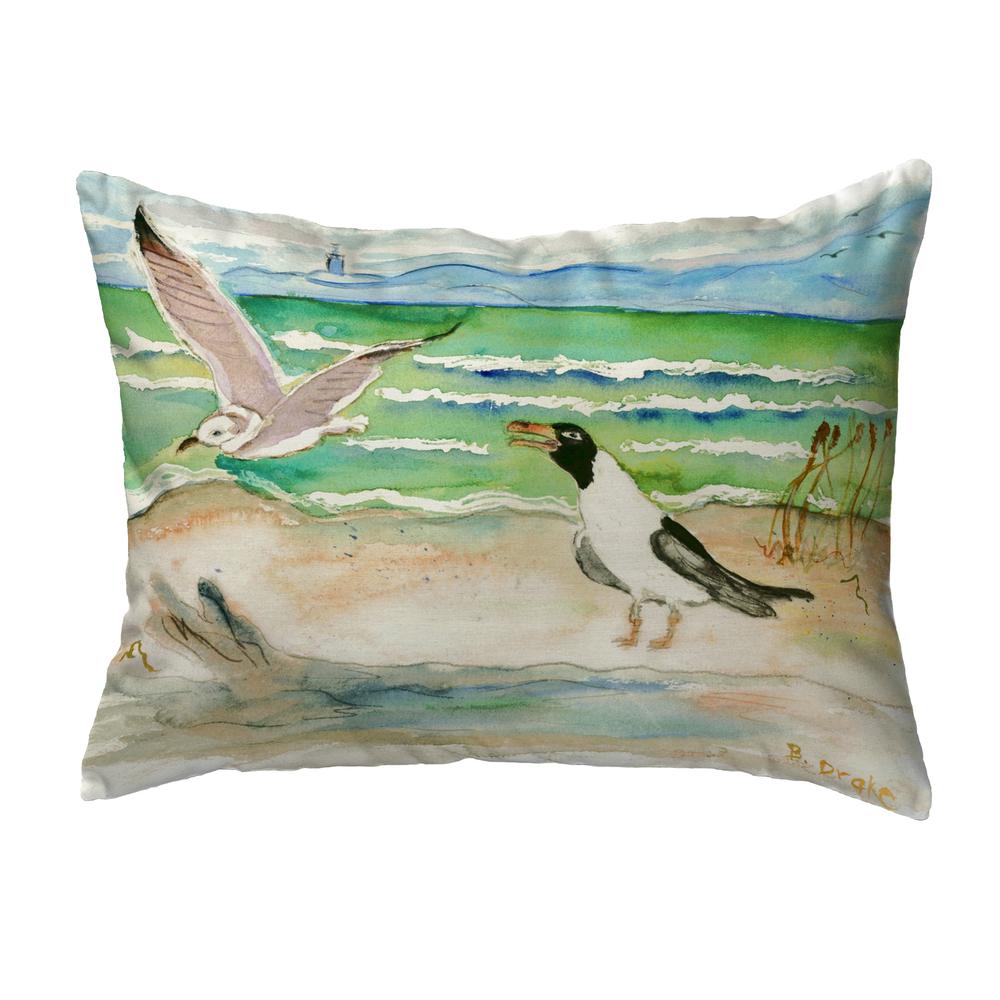 Seagulls Small No-Cord Pillow 11x14. Picture 1