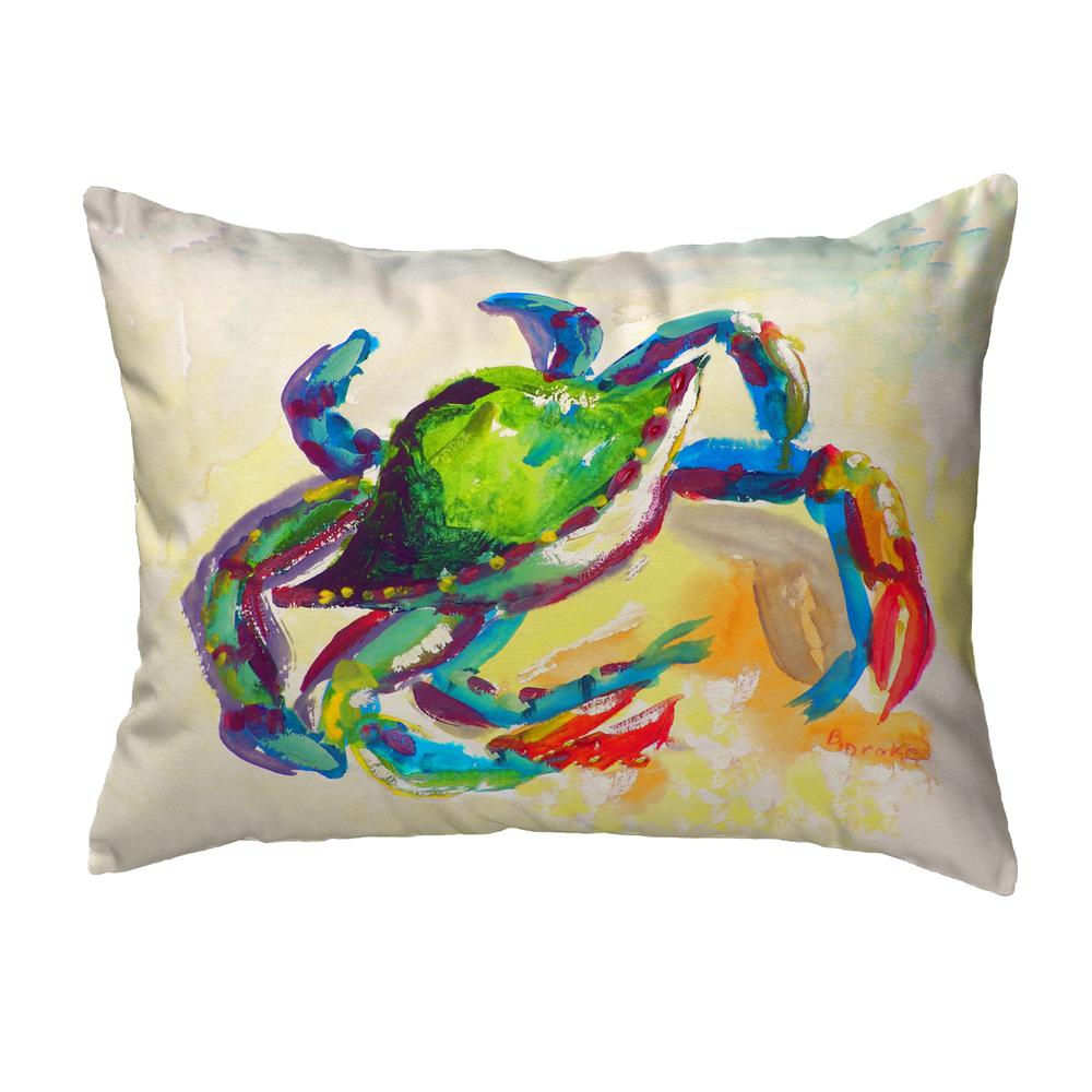 Teal Crab Small No-Cord Pillow 11x14. Picture 1