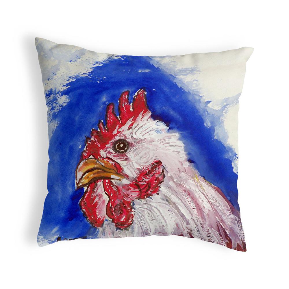 Rooster Head Small No-Cord Pillow 12x12. Picture 1