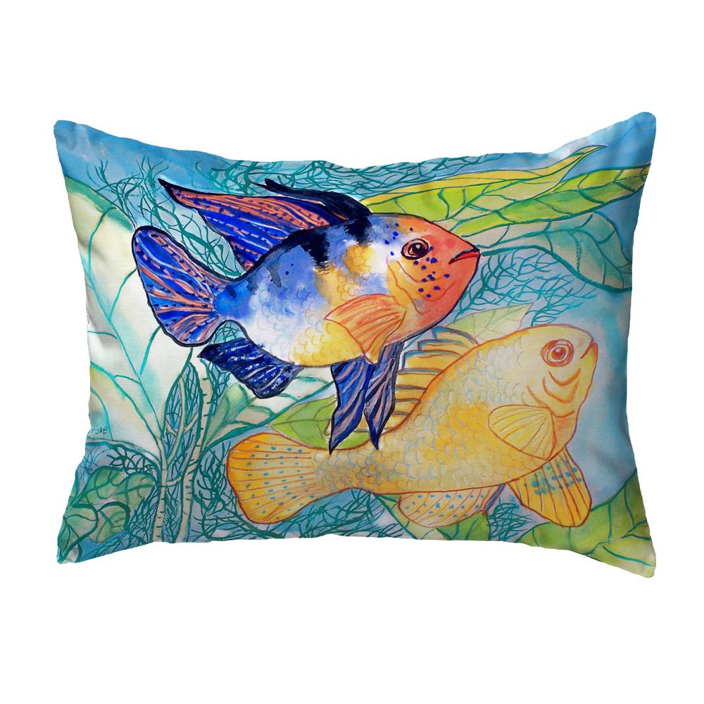 Betsy's Two Fish Small No-Cord Pillow 11x14. Picture 1