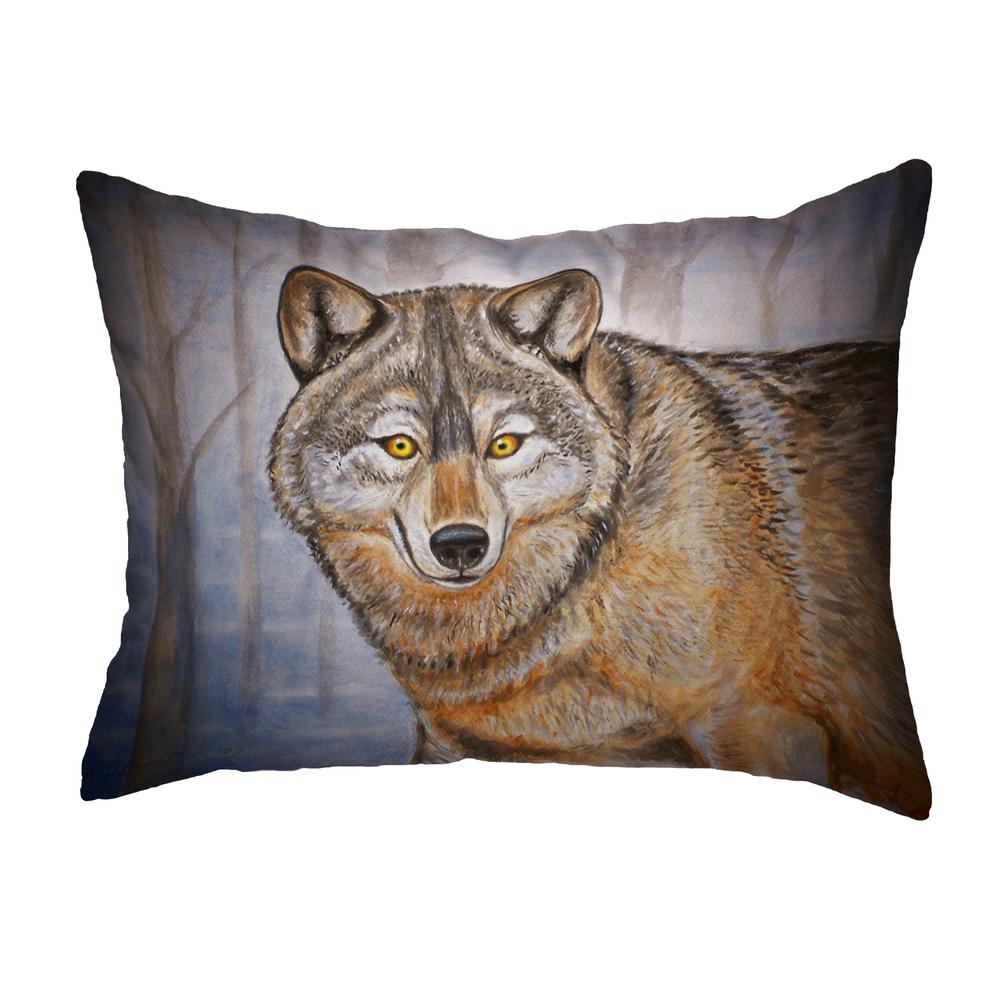 Grey Wolf Small No-Cord Pillow 11x14. Picture 1