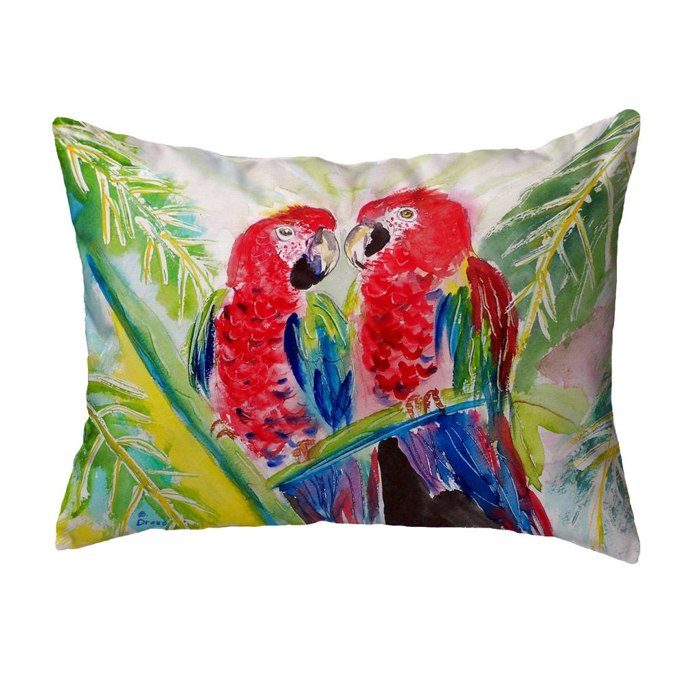 Two Parrots Small No-Cord Pillow 11x14. Picture 1