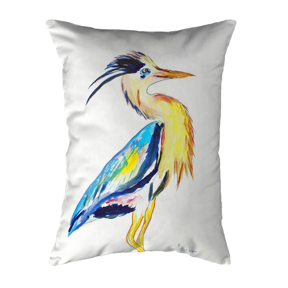 Vertical Blue Heron Small No-Cord Pillow 11x14. Picture 1