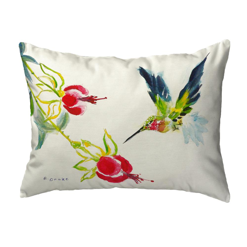 Betsy's Hummingbird Small No-Cord Pillow 11x14. Picture 1