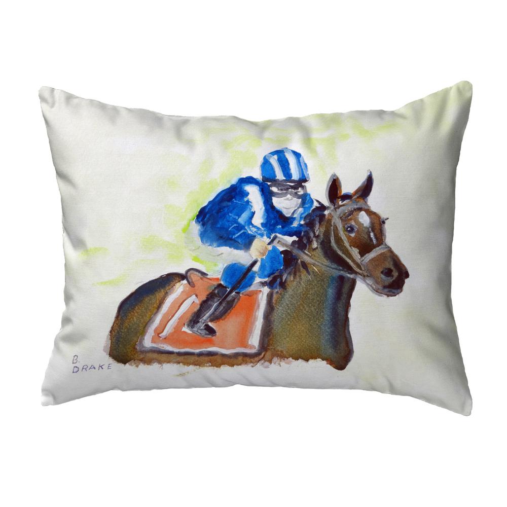 Horse & Jockey Small No-Cord Pillow 11x14. Picture 1