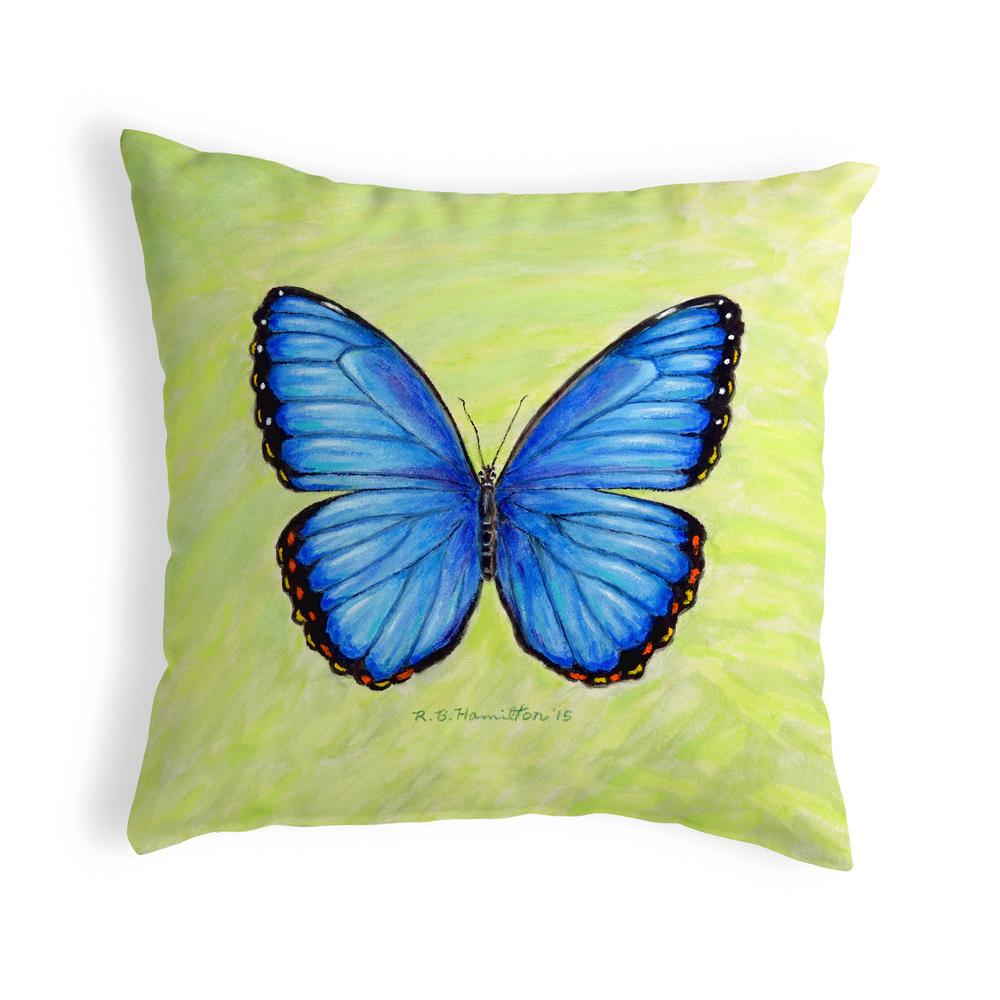 Dick's Blue Morpho Small No-Cord Pillow 12x12. Picture 1