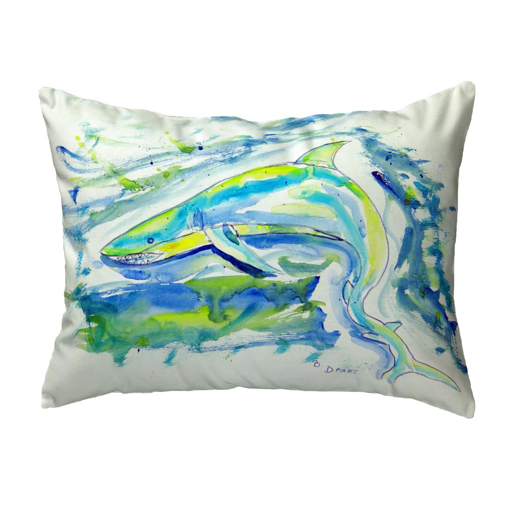 Green Shark Small No-Cord Pillow 11x14. Picture 1