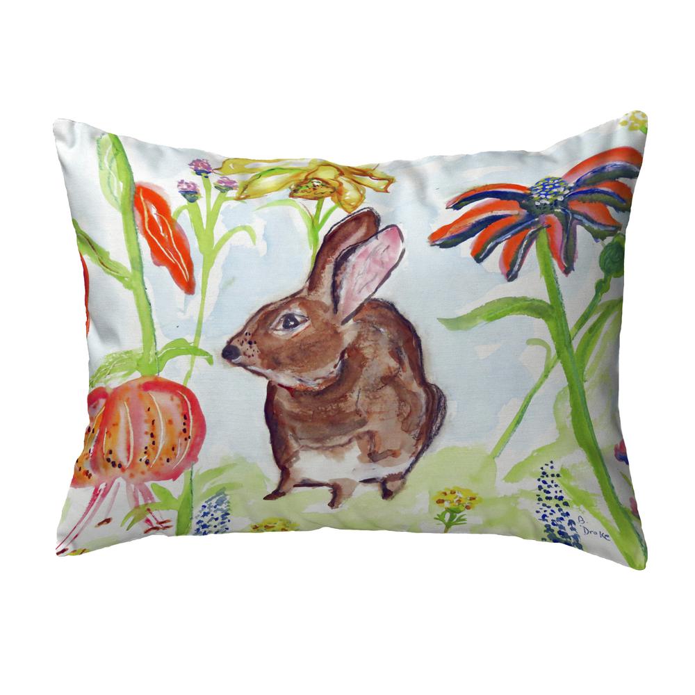 Brown Rabbit Left Small No-Cord Pillow 11x14. Picture 1