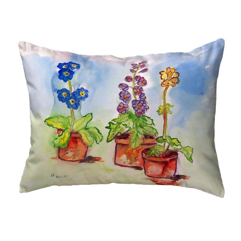 Potted Flowers Small No-Cord Pillow 11x14. Picture 1