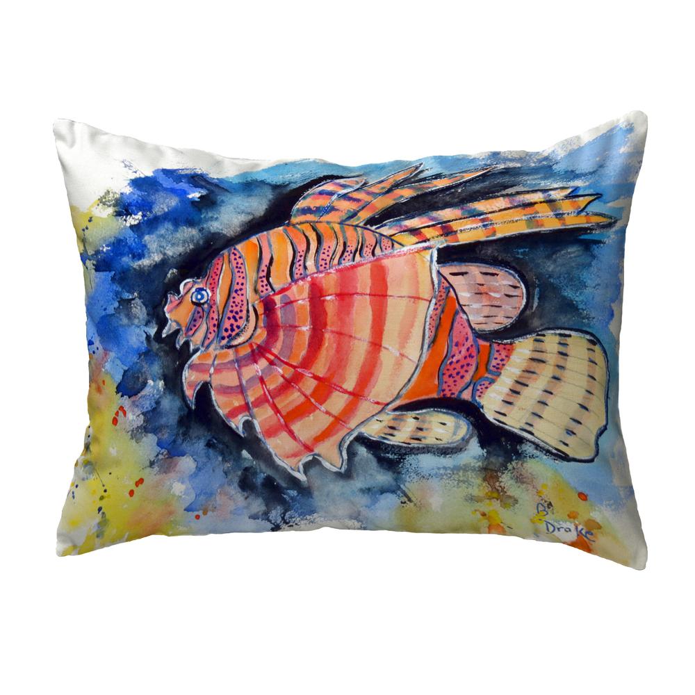 Betsy's Lion Fish Small No-Cord Pillow 11x14. Picture 1