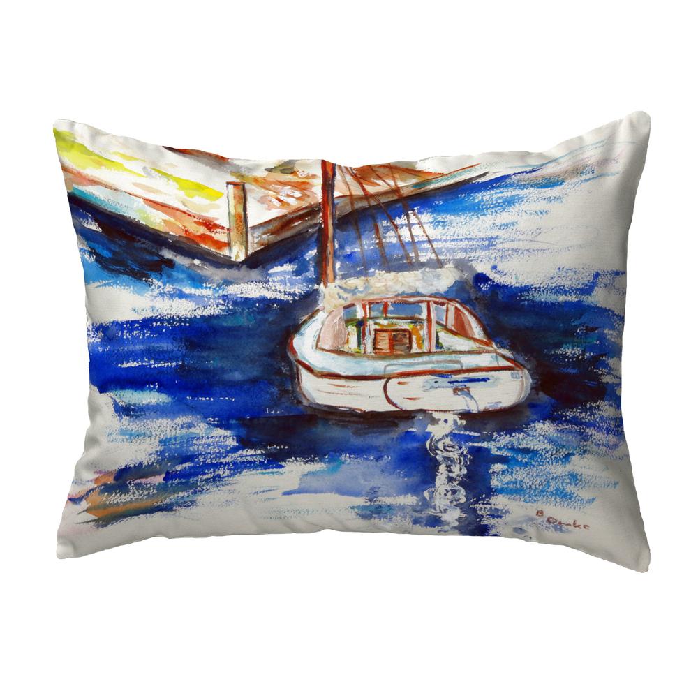Sailboat & Dock Noncorded Pillow 11x14. Picture 1