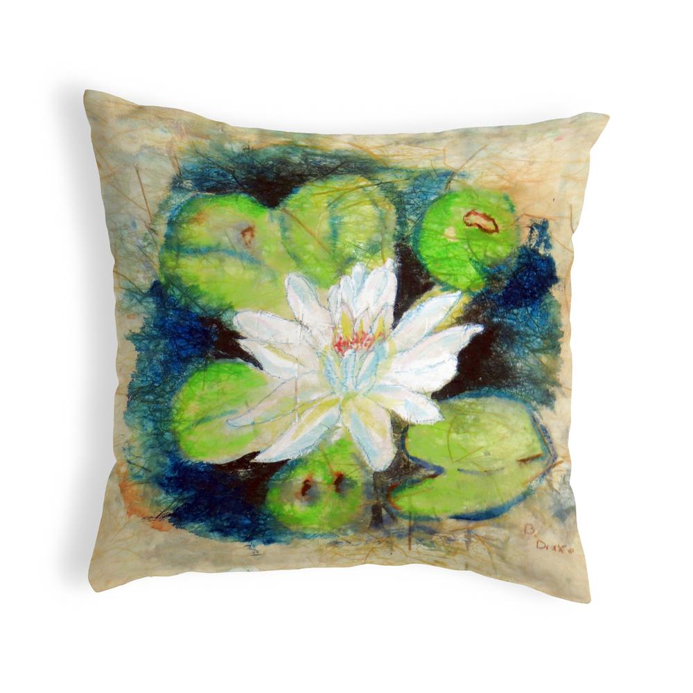 Water Lily on Rice Small No-Cord Pillow 12x12. The main picture.