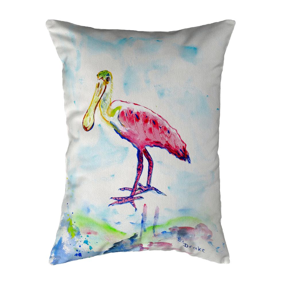 Betsy's Pink Spoonbill Small No-Cord Pillow 11x14. Picture 1