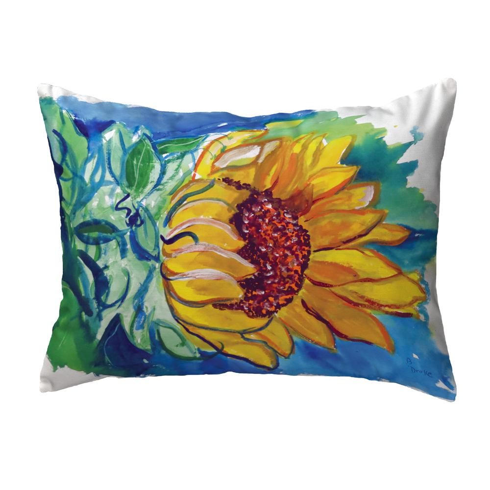 Windy SunFlower Small No-Cord Indoor/Outdoor Pillow 11x14. Picture 1