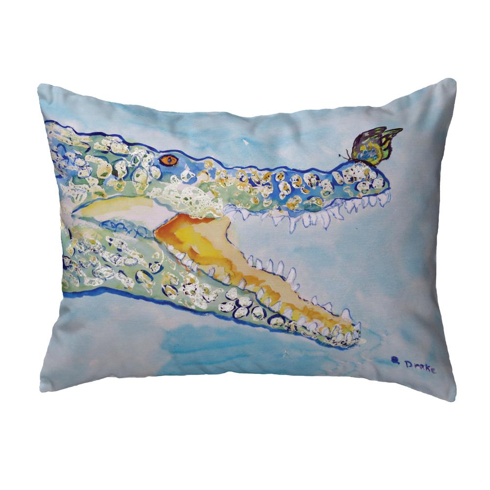 Croc & ButterFly Small No-Cord Indoor/Outdoor Pillow 11x14. Picture 1