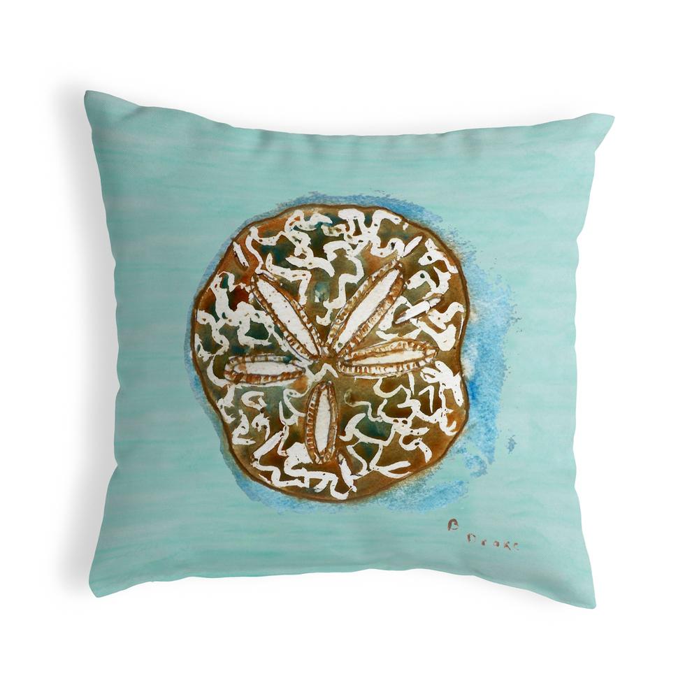 Sand Dollar - Teal Small No-Cord Pillow 12x12. The main picture.