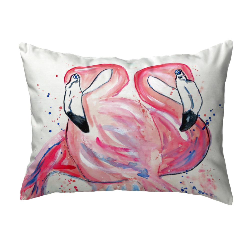 Betsy's Flamingos Small No-Cord Pillow 11x14. Picture 1