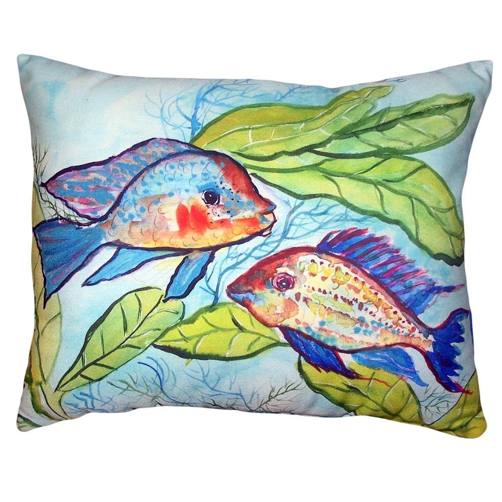 Pair of Fish Small No-Cord Pillow 11x14. Picture 1
