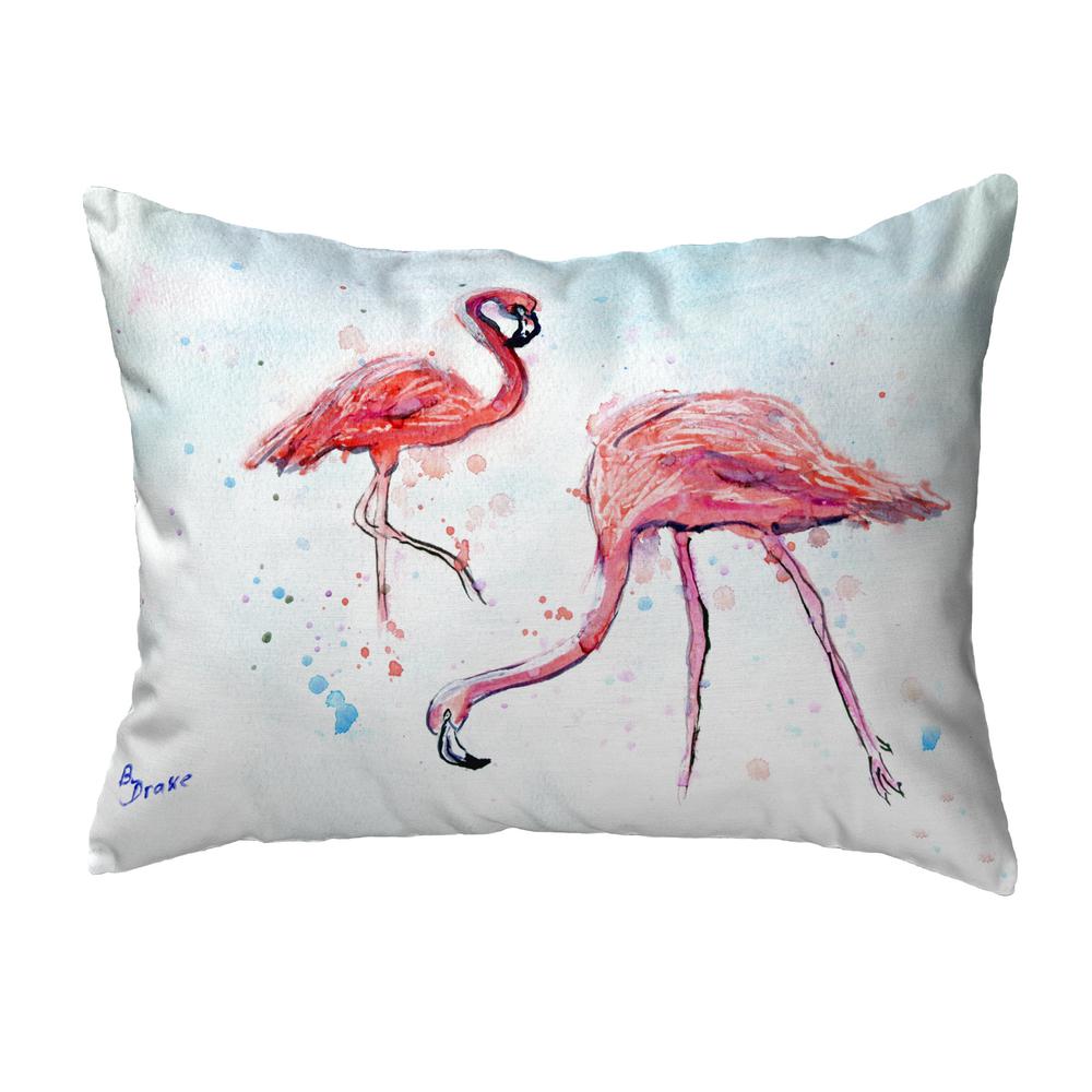 Funky Flamingos Small No-Cord Pillow 11x14. Picture 1