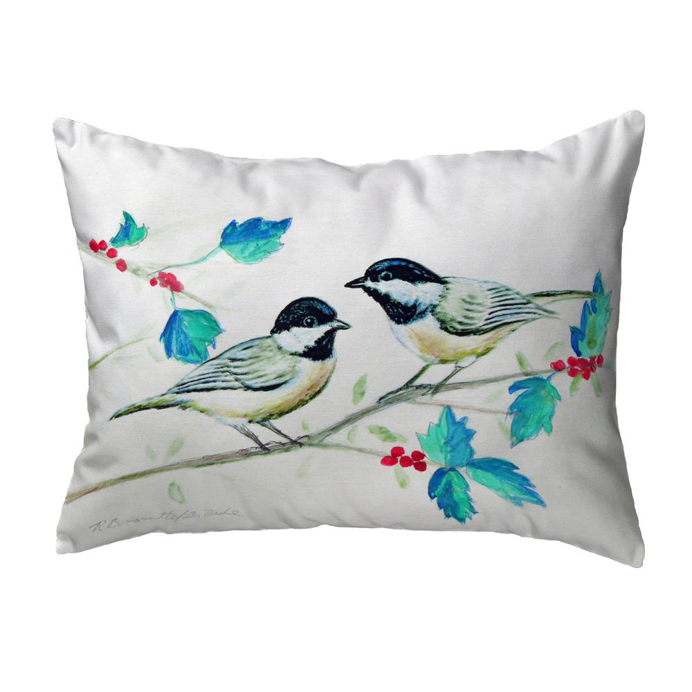 Christmas Chickadees Noncorded Pillow 11x14. Picture 1