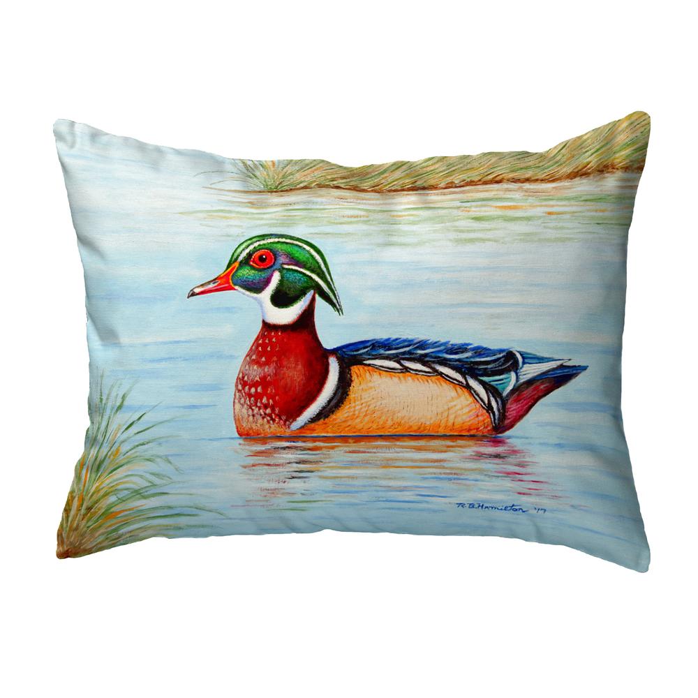 Male Wood Duck II Small No-Cord Pillow 11x14. Picture 1