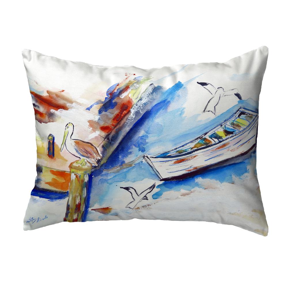 Rowboat & Birds Small No-Cord Pillow 11x14. Picture 1