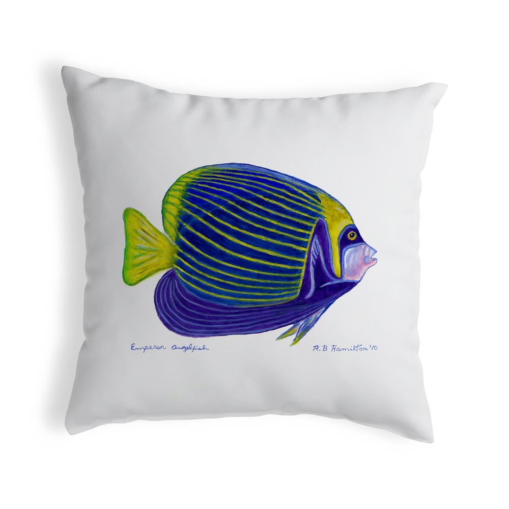 Emperor Angelfish Noncorded Indoor/Outdoor Pillow 12x12. Picture 1