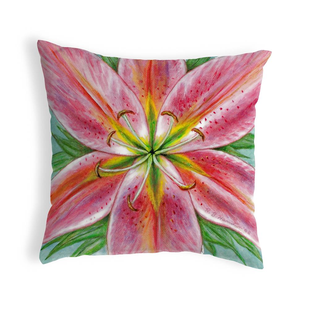 Pink Lily Small No-Cord Pillow  12x12. Picture 1