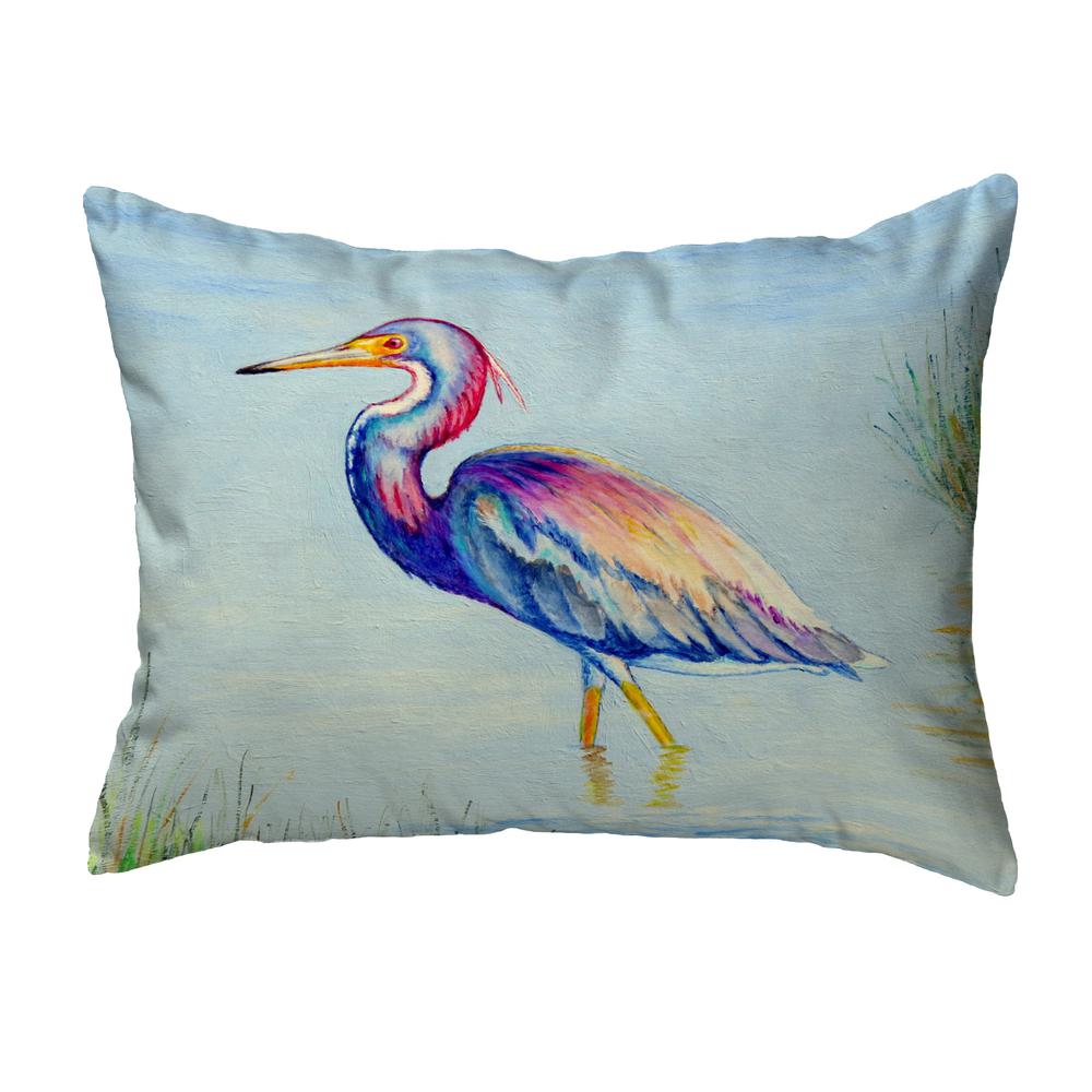Tri-Colored Heron Noncorded Indoor/Outdoor Pillow 11x14. Picture 1
