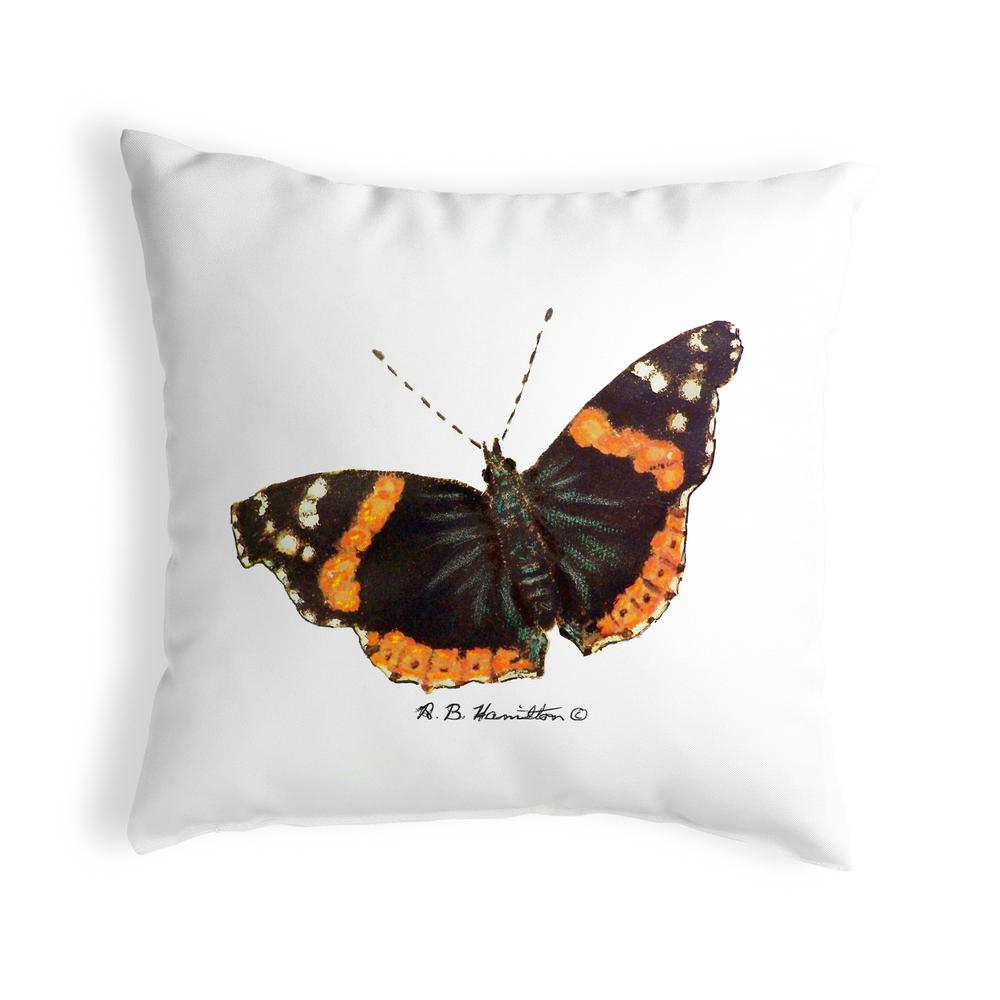Red Admiral ButterFly Small No-Cord Pillow 12x12. Picture 1