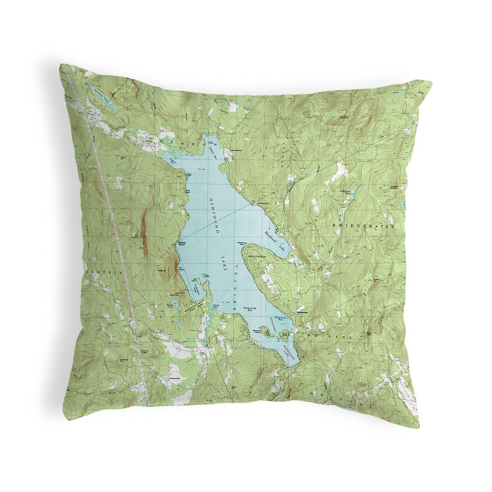 Newfound Lake, NH Nautical Map Noncorded Indoor/Outdoor Pillow 12x12. Picture 1