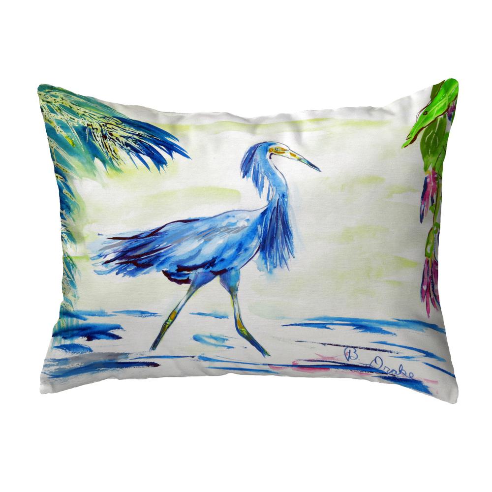 Blue Egret Small No-Cord Pillow 11x14. Picture 1
