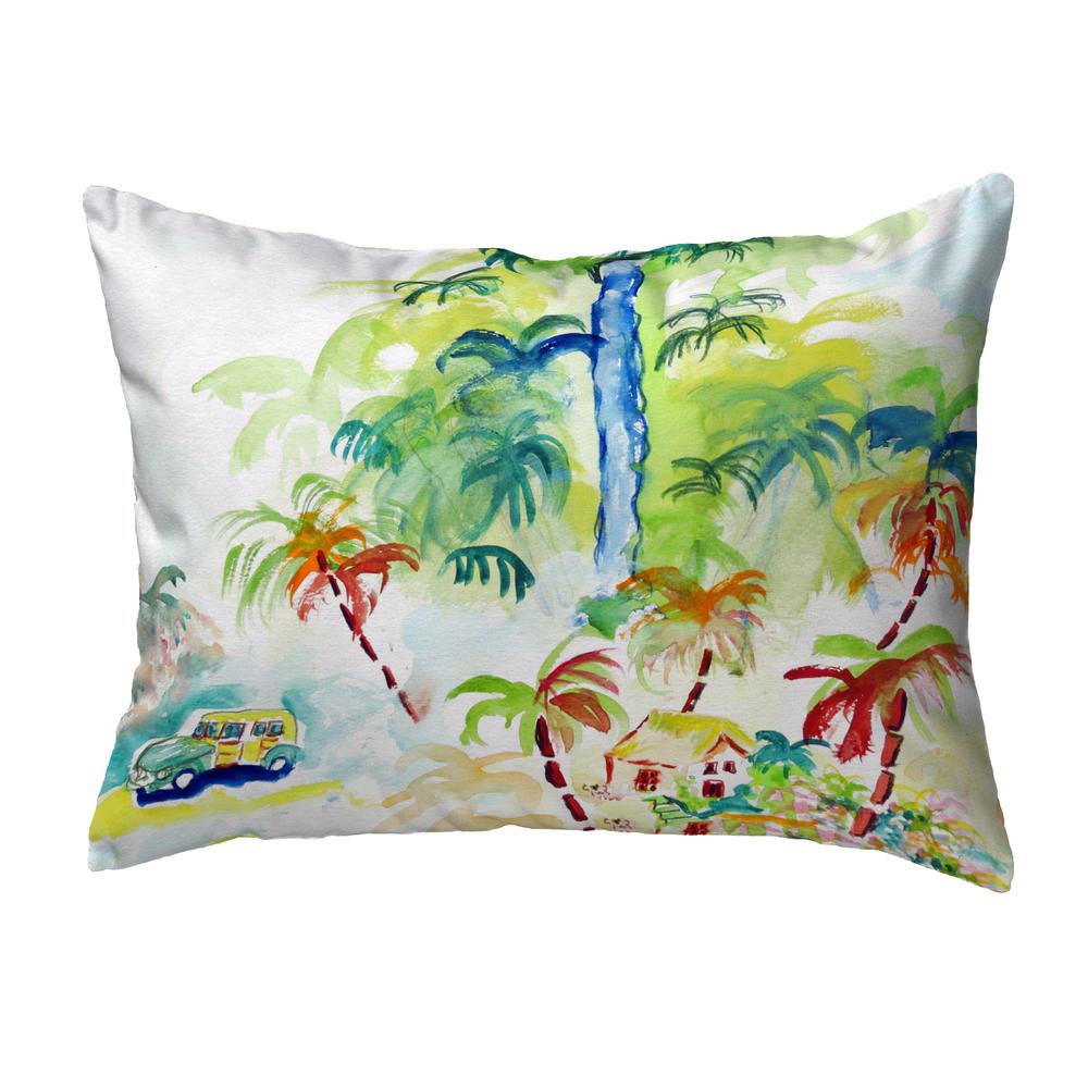 Colorful Palms Small No-Cord Pillow 11x14. Picture 1
