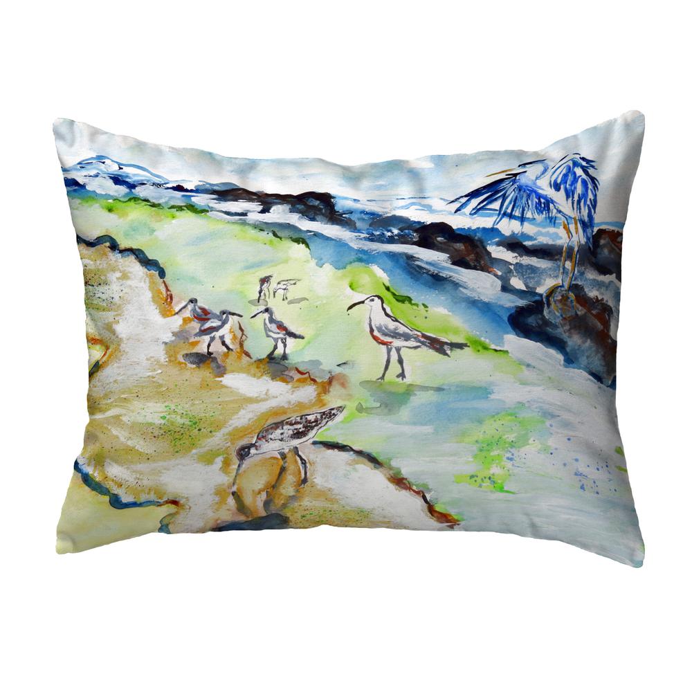 Sandpipers & Heron Small No-Cord Pillow 11x14. Picture 1