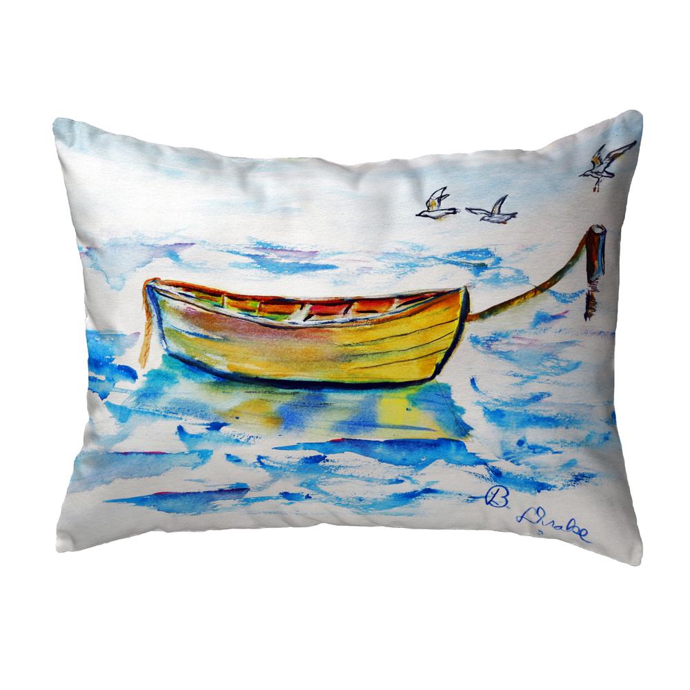 Yellow Row Boat Small No-Cord Pillow 11x14. Picture 1