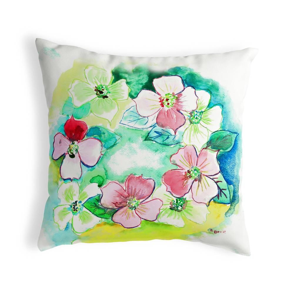 Flower Wreath Small No-Cord Pillow 12x12. Picture 1