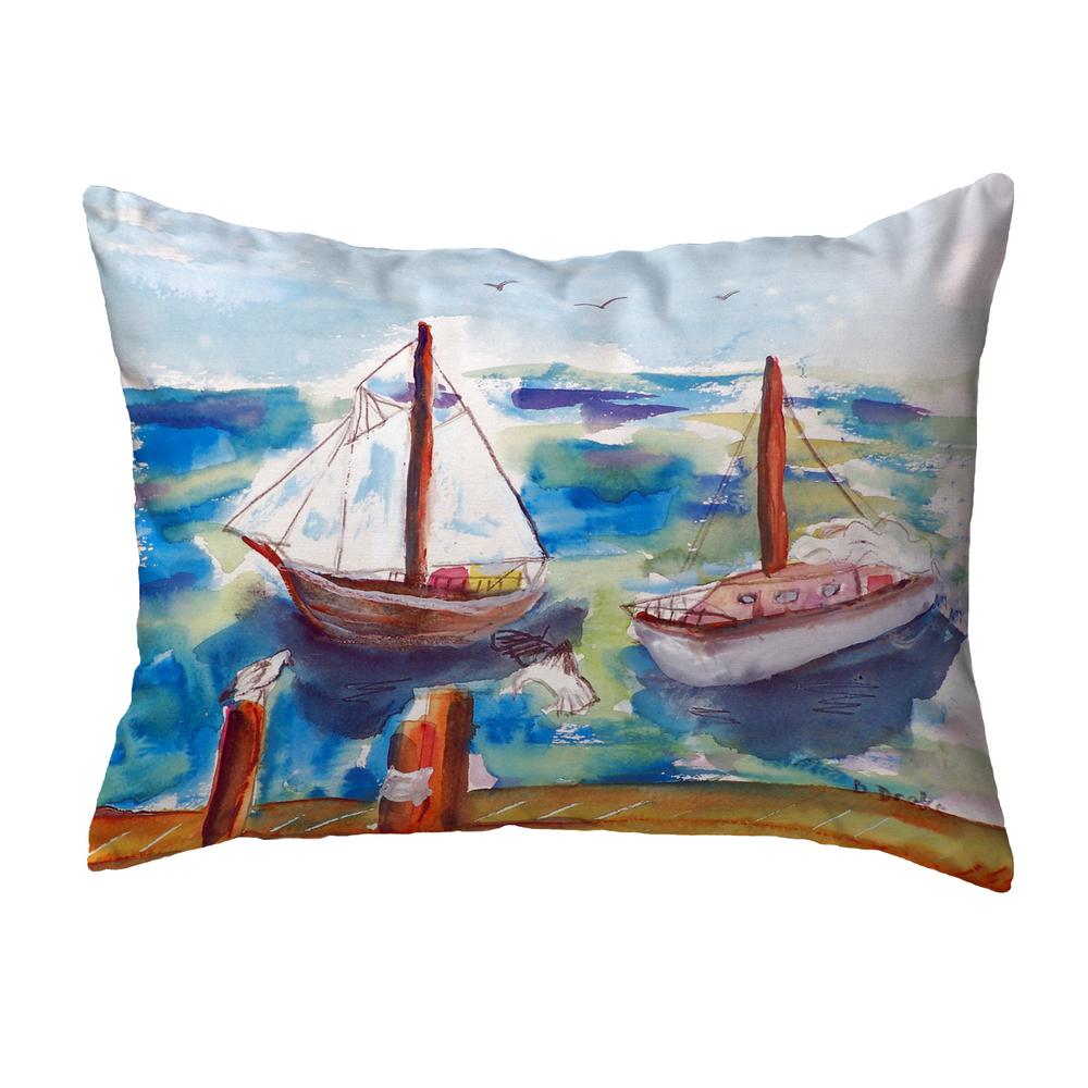 Two Sailboats Small No-Cord Pillow 11x14. Picture 1
