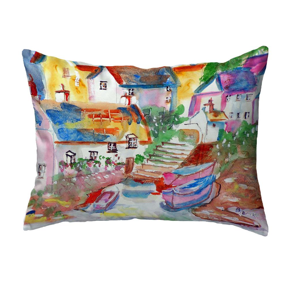 Boats At Steps Small No-Cord Pillow 11x14. Picture 1