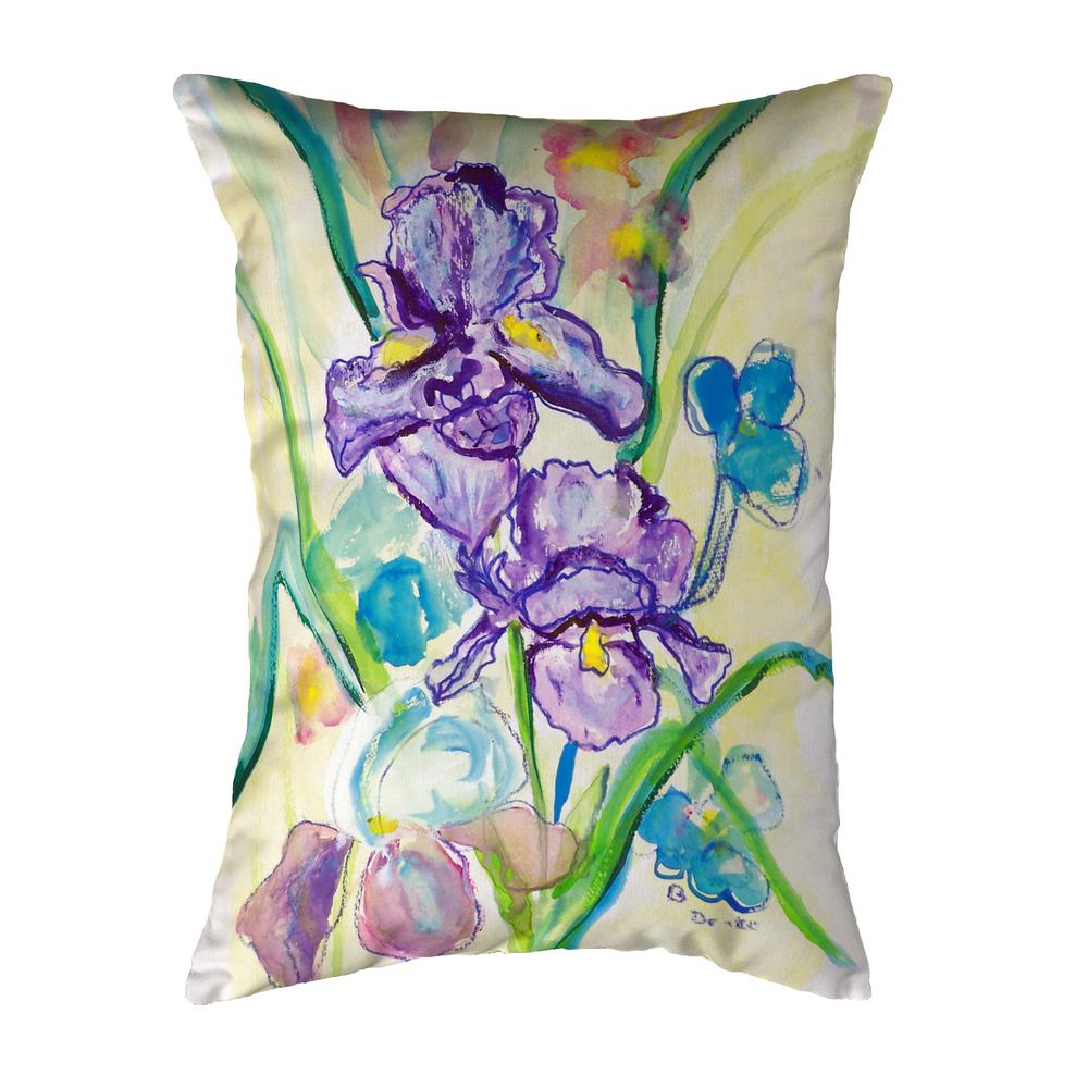 Two Irises Small No-Cord Pillow 11x14. Picture 1