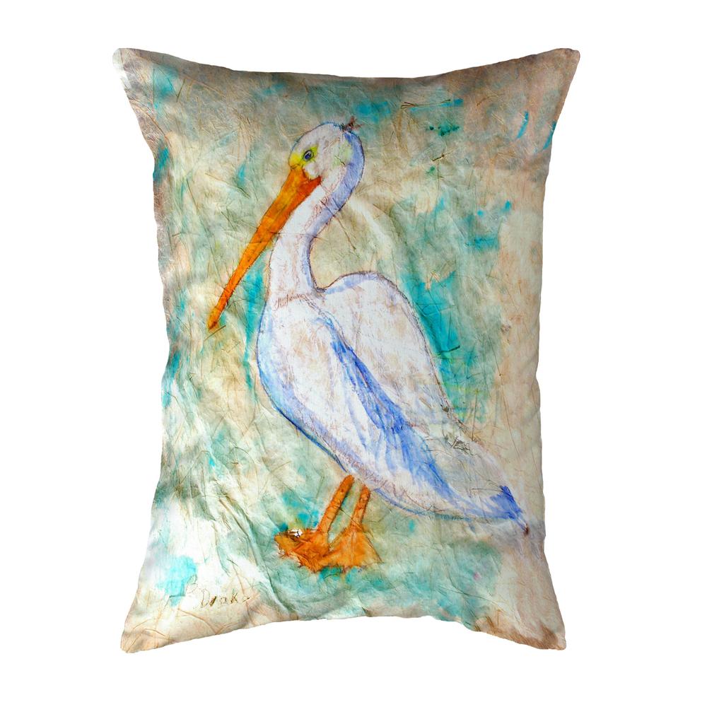 Pelican on Rice Small No-Cord Pillow 11x14. Picture 1