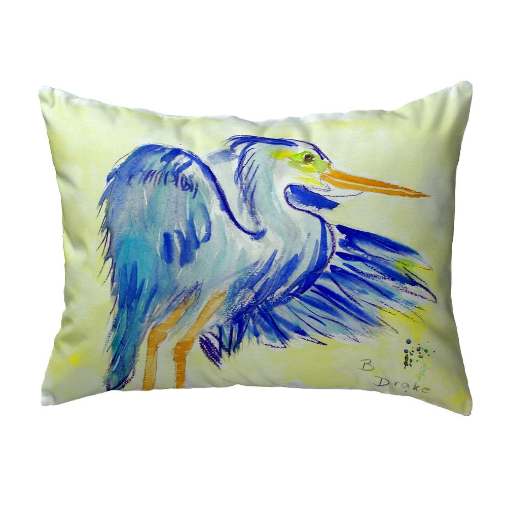 Teal Blue Heron Small No-Cord Pillow 11x14. Picture 1