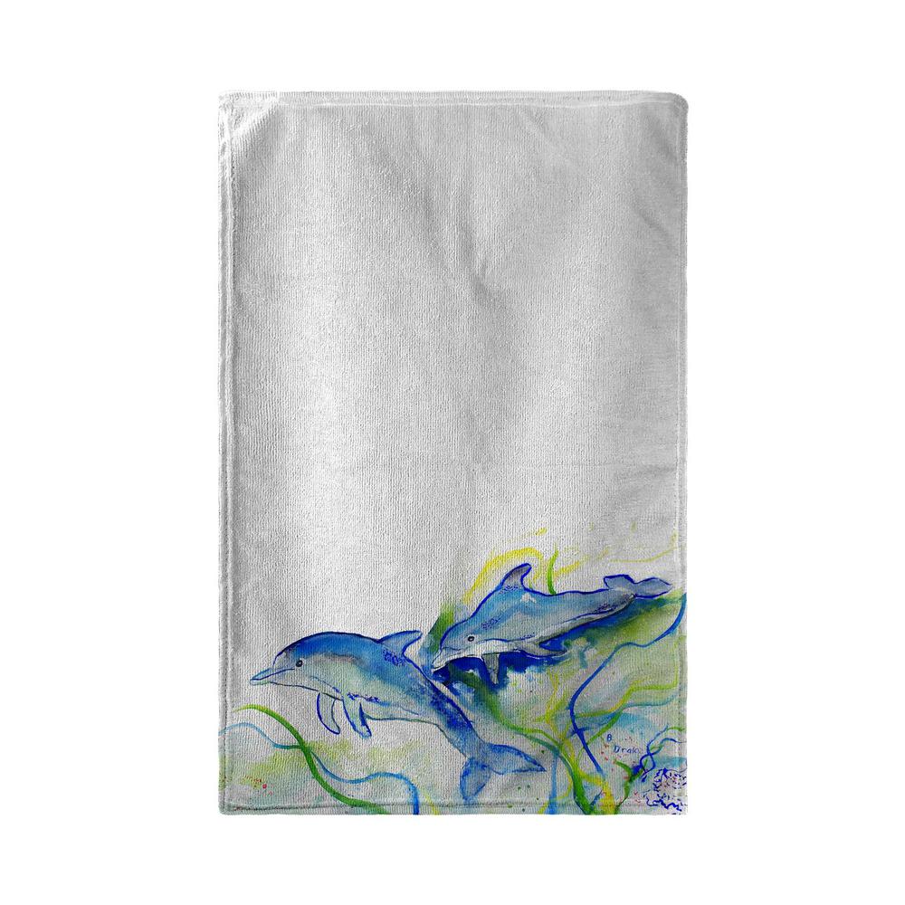 Betsy's Dolphins Kitchen Towel. Picture 1