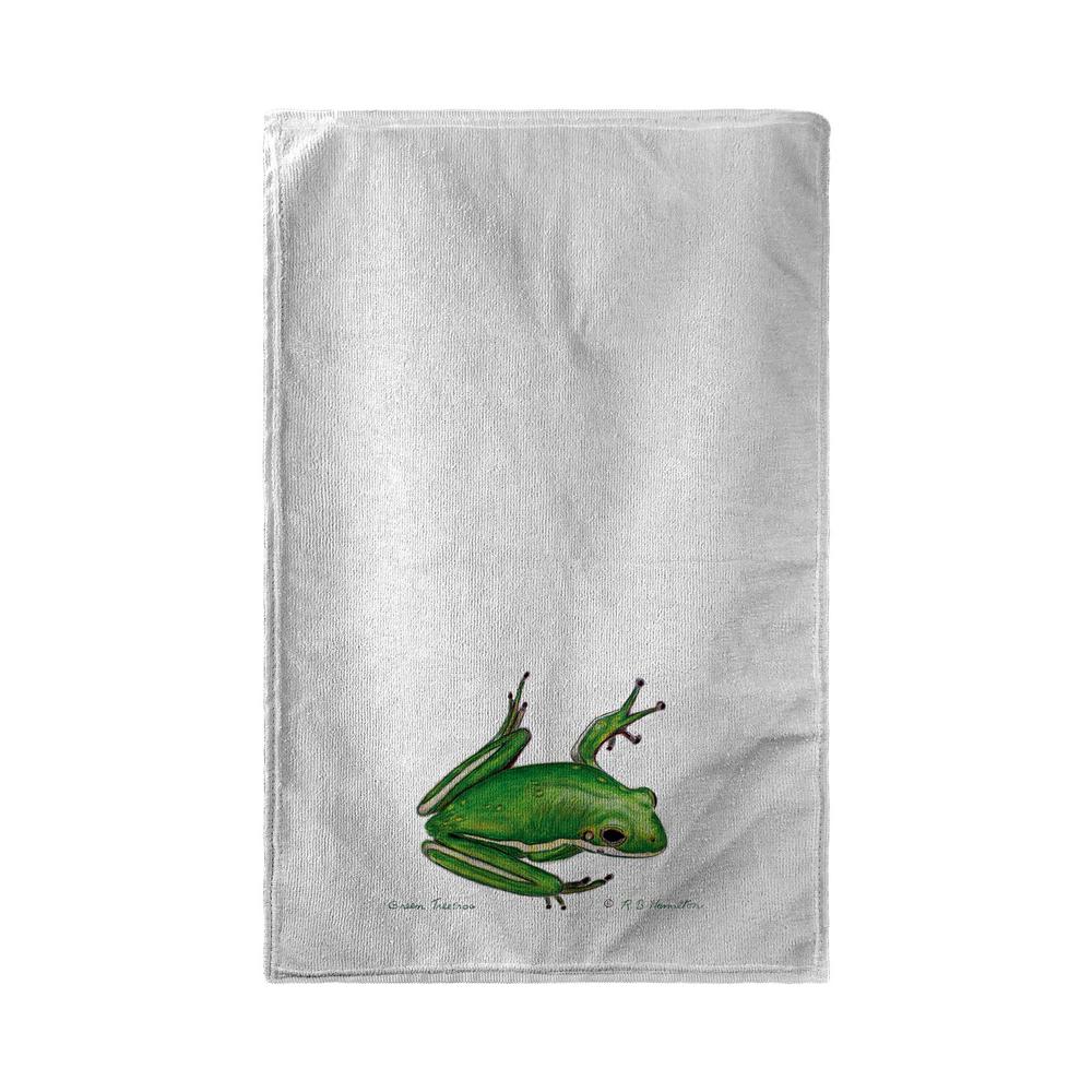 Green Treefrog Kitchen Towel. Picture 1