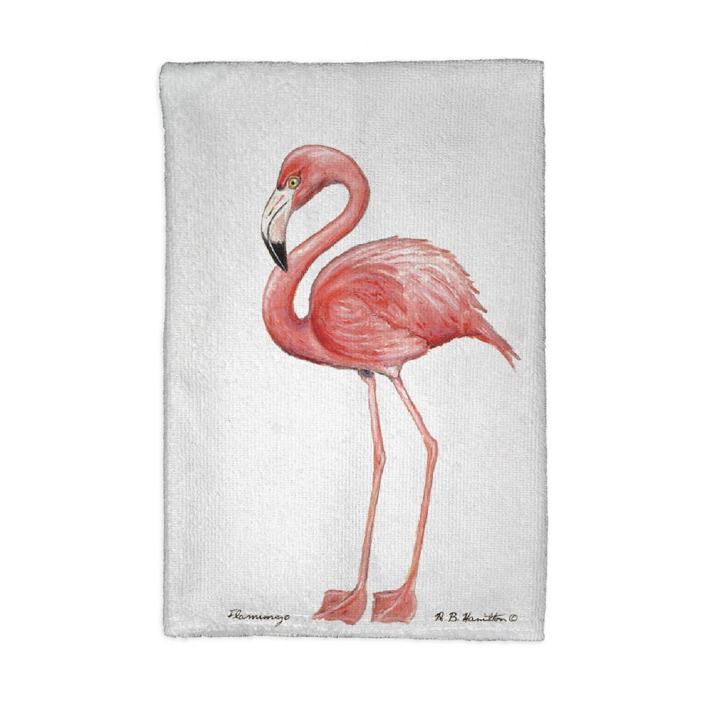 Flamingos - White Kitchen Towel. Picture 1